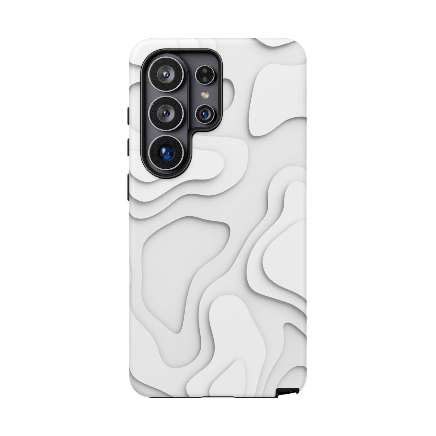 White 3D Topographic Wave Tough Phone Case
