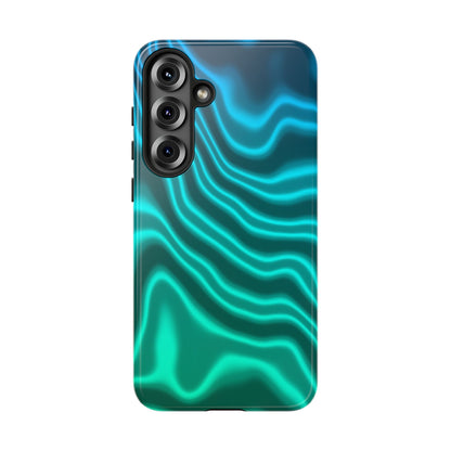 Teal Glow Wave Tough Phone Case