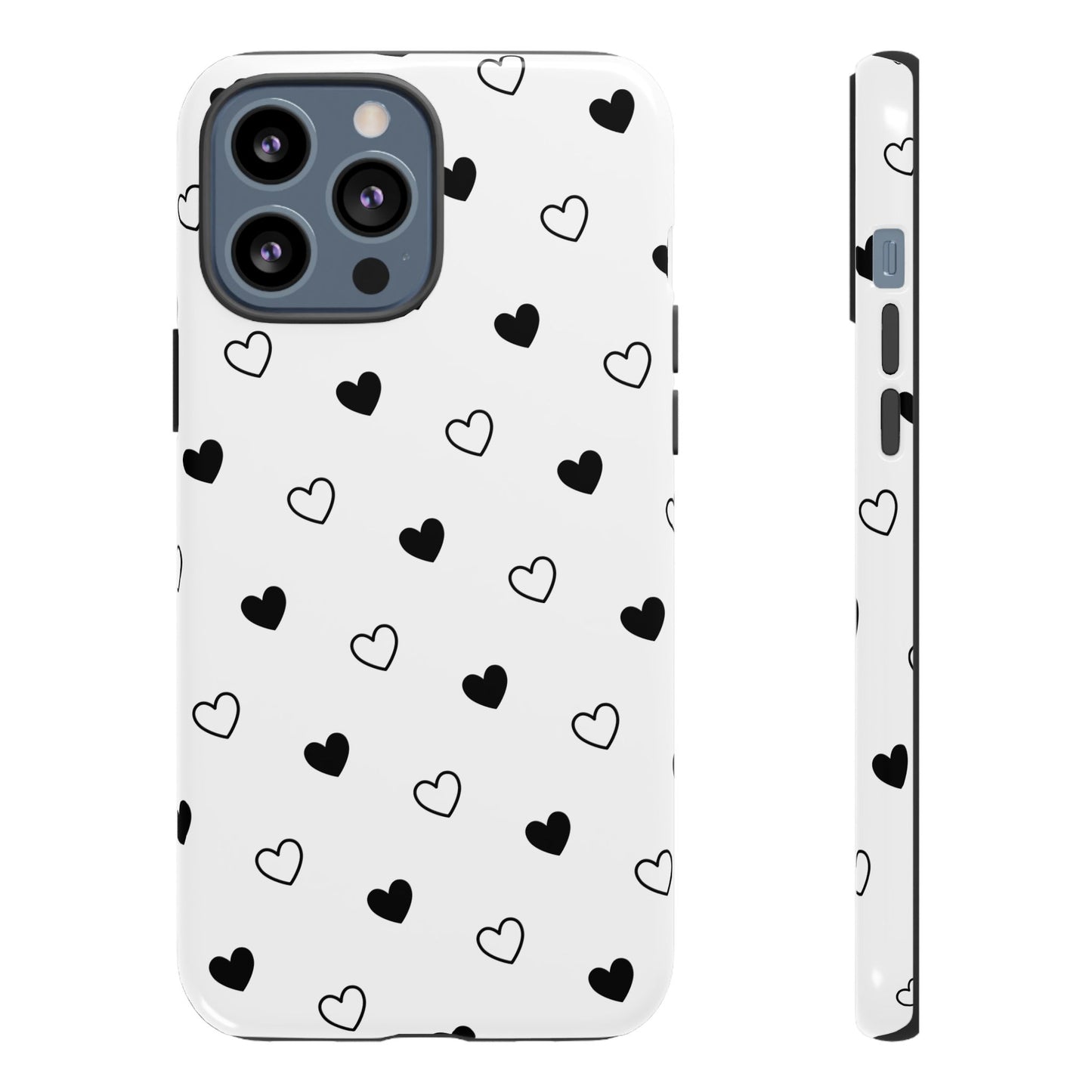 Black Hearts Minimal Tough Phone Case