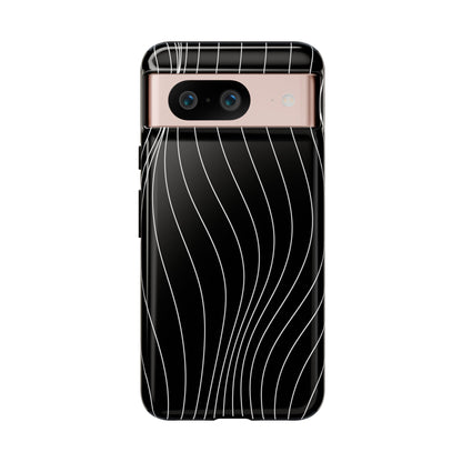 Black Wave Line Tough Phone Case