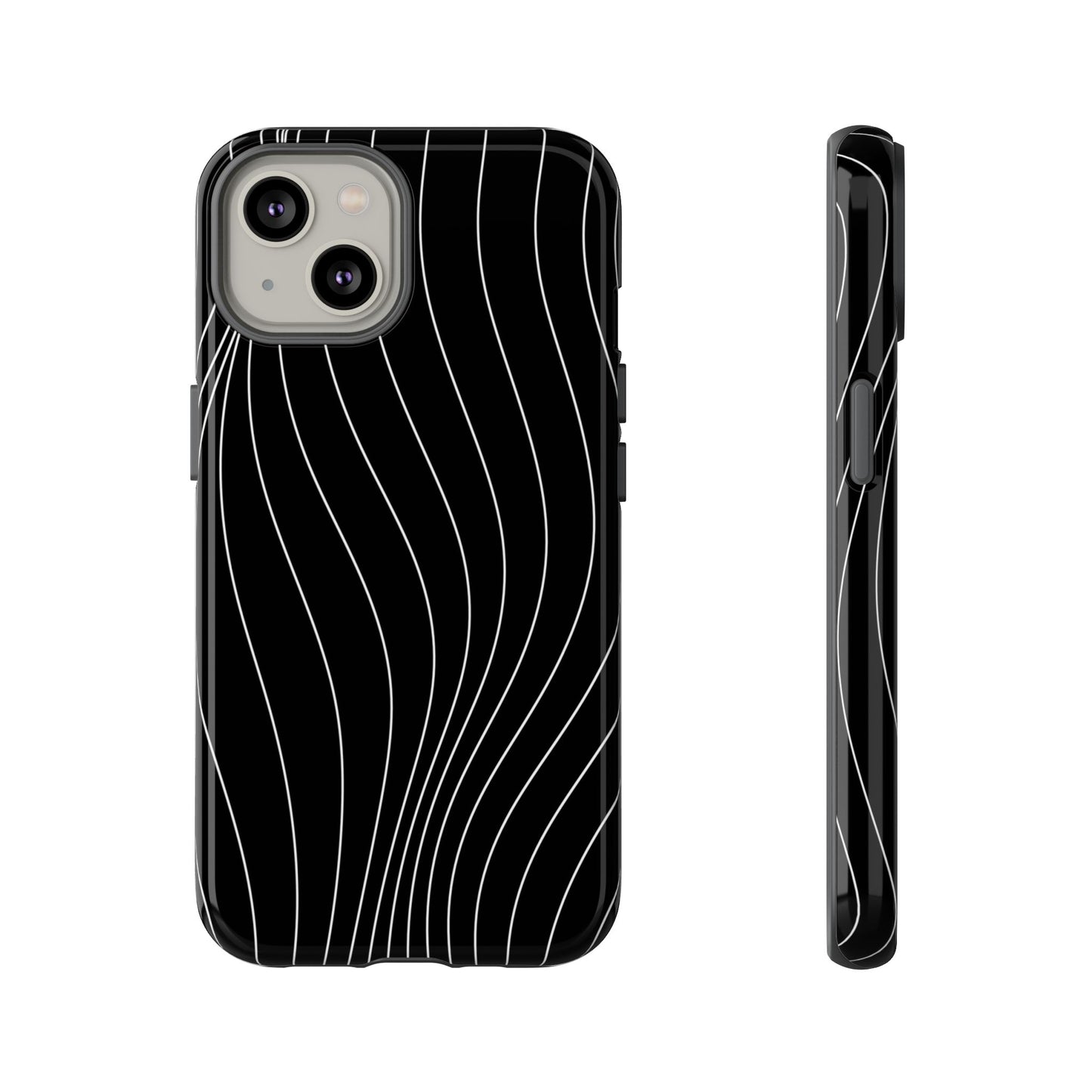 Black Wave Line Tough Phone Case