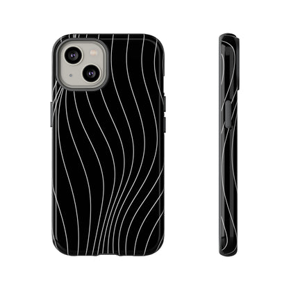 Black Wave Line Tough Phone Case