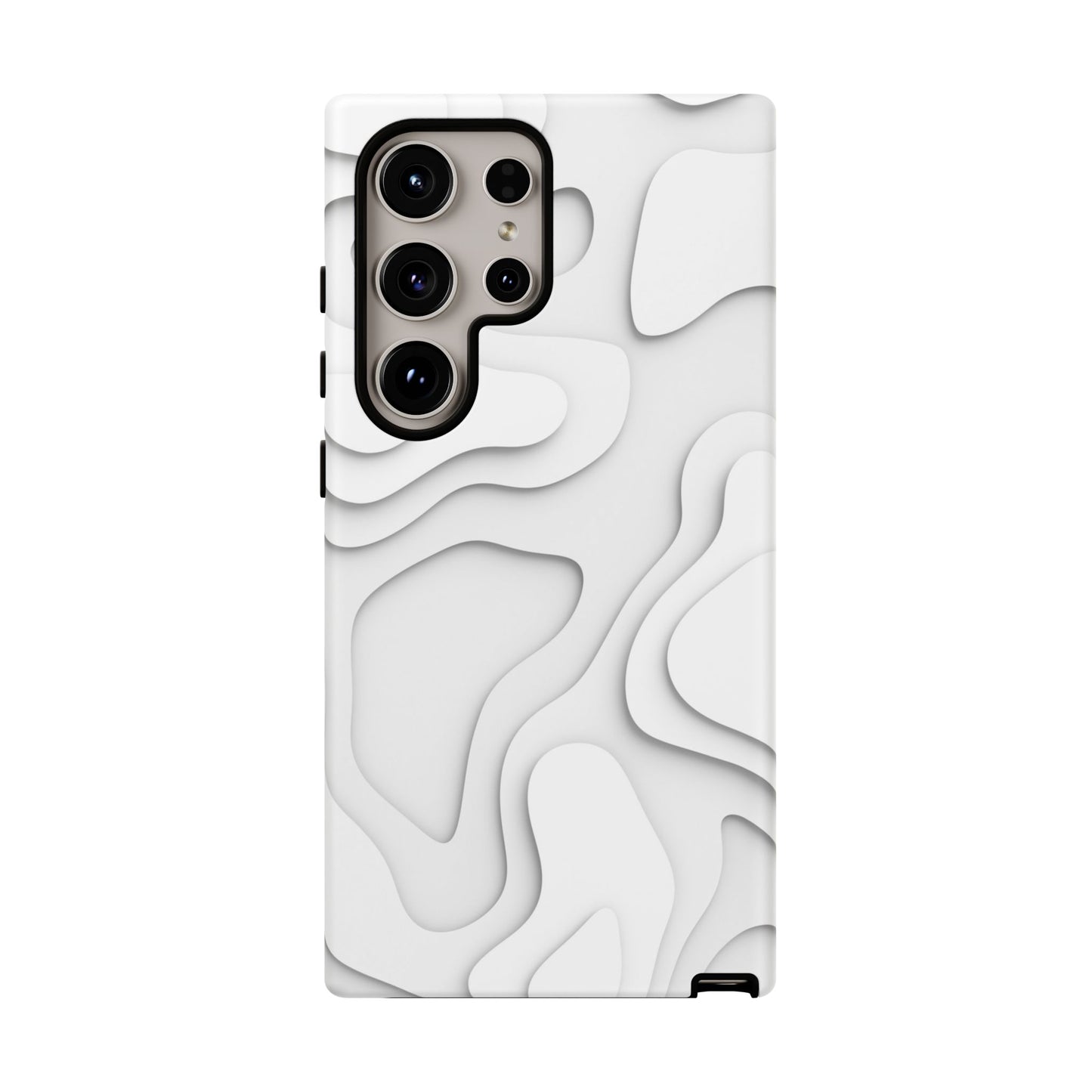 White 3D Topographic Wave Tough Phone Case