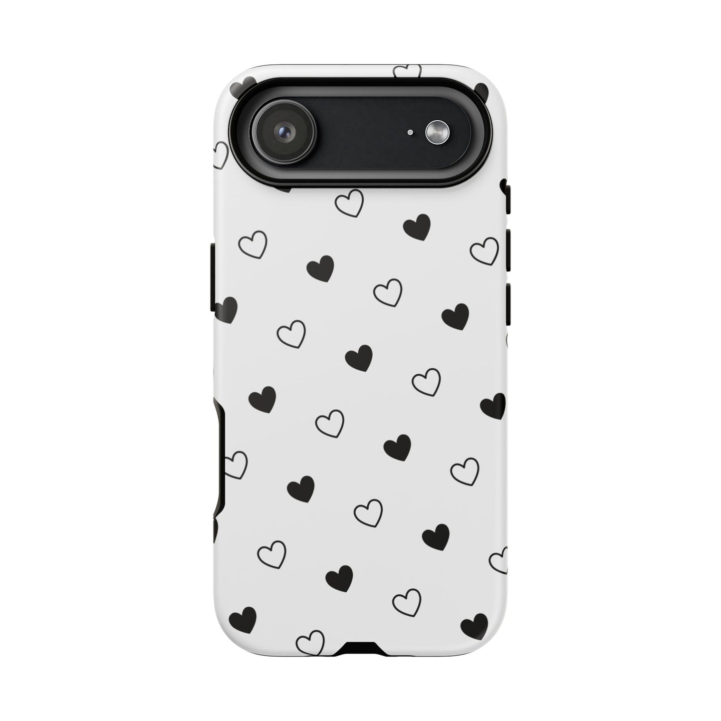 Black Hearts Minimal Tough Phone Case