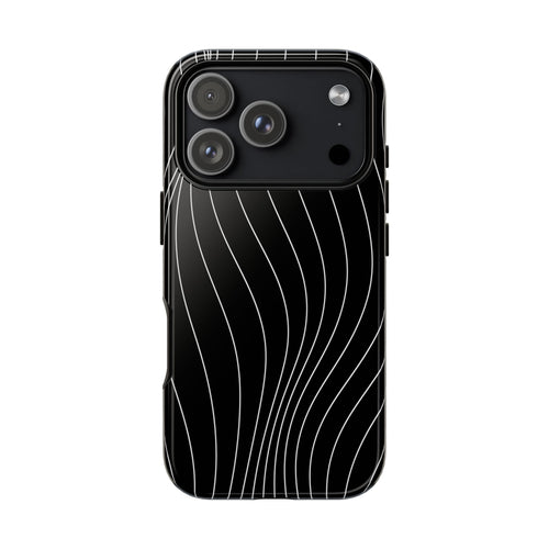 Black Wave Line Tough Phone Case