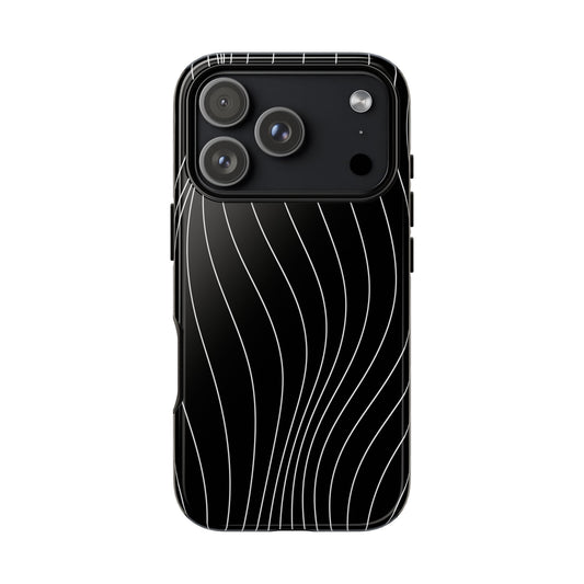 Black Wave Line Tough Phone Case