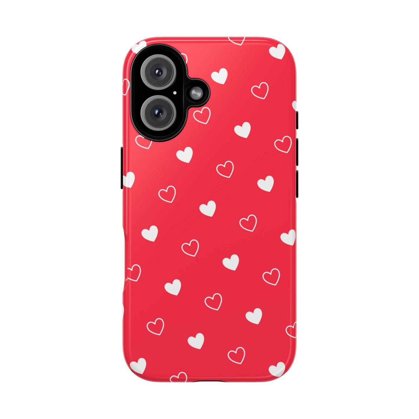 Cherry Red Heart Pattern Tough Phone Case
