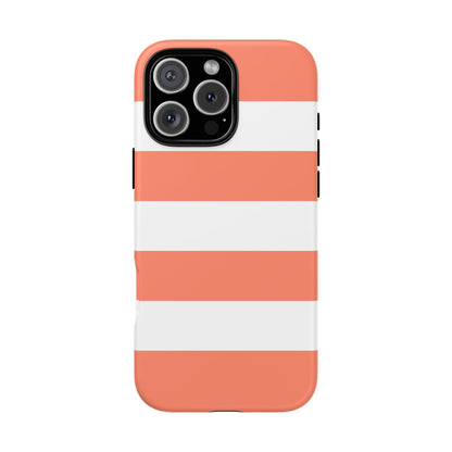 Coral Cabana Stripe Tough Phone Case