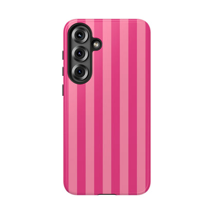 Pink Candy Stripe Tough Phone Case