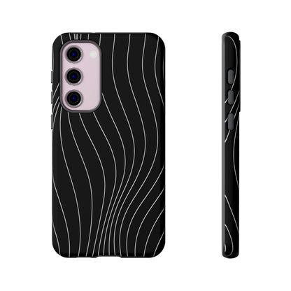 Black Wave Line Tough Phone Case