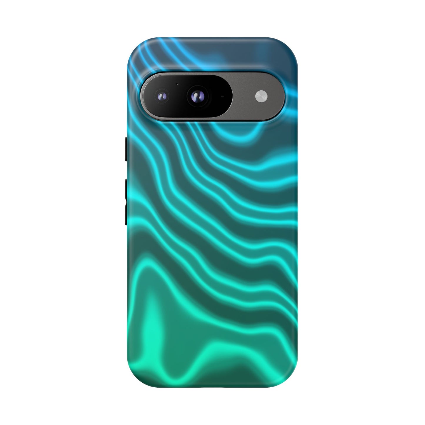 Teal Glow Wave Tough Phone Case