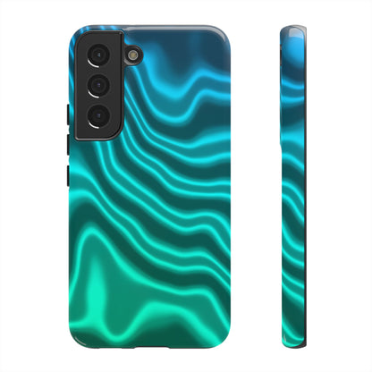 Teal Glow Wave Tough Phone Case