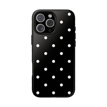 Black Polka Dot Tough Phone Case