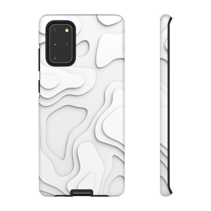 White 3D Topographic Wave Tough Phone Case