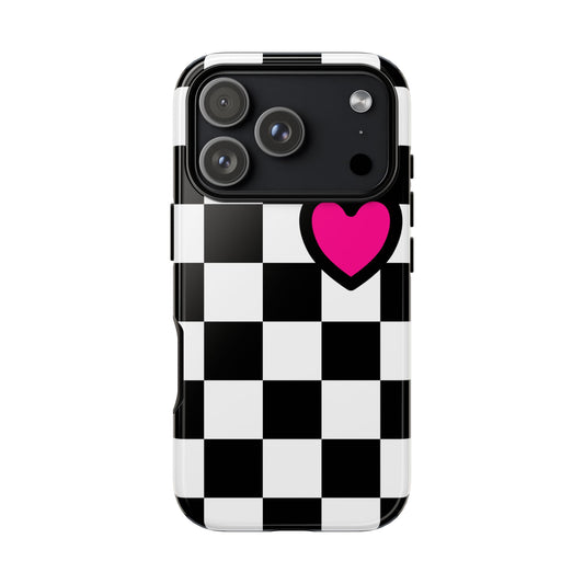 Y2K Checkerboard Heart – Pop-Punk Energy & Protection