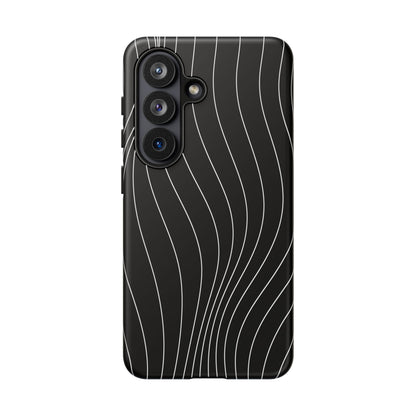 Black Wave Line Tough Phone Case