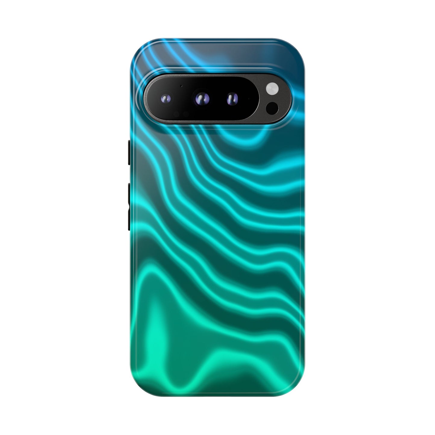 Teal Glow Wave Tough Phone Case