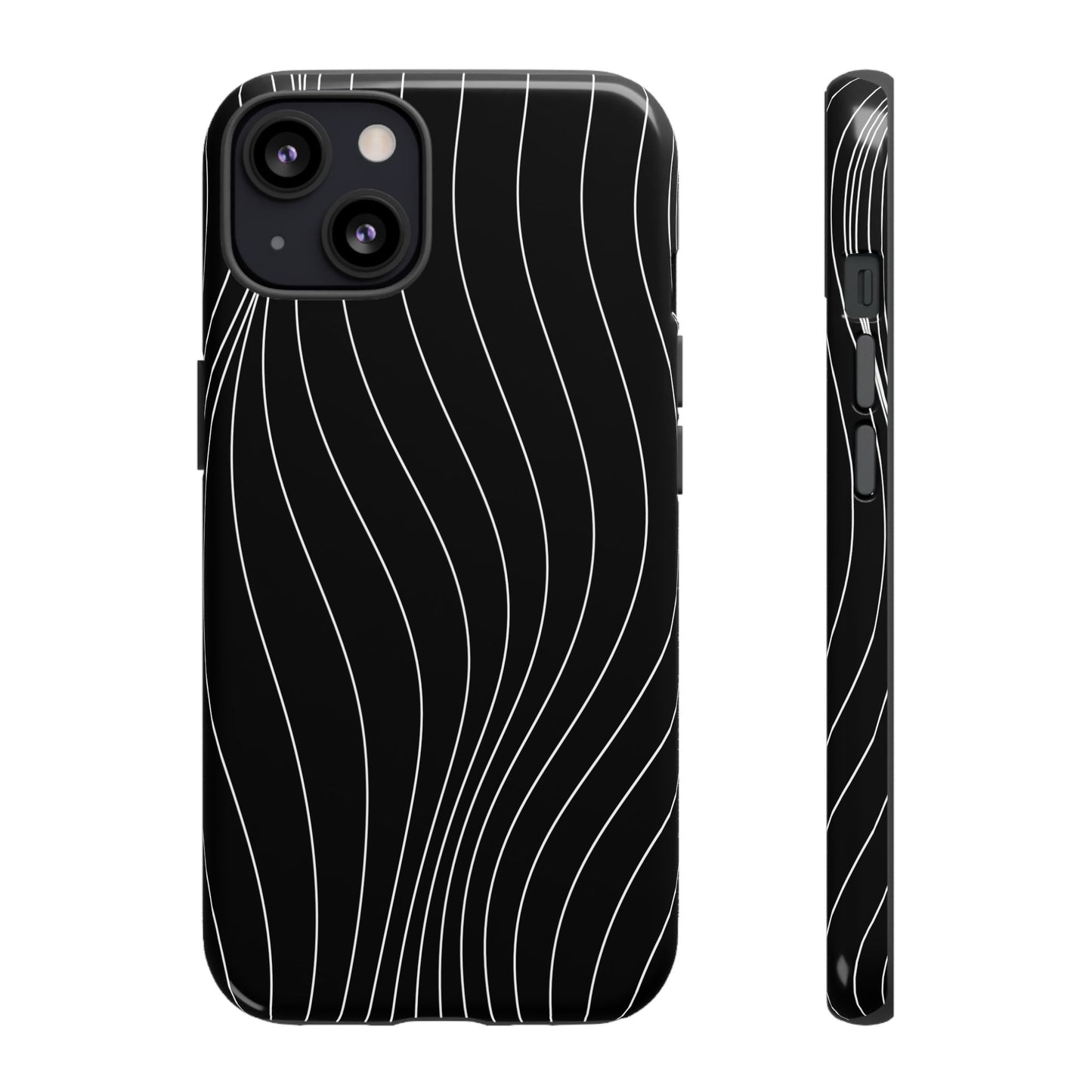 Black Wave Line Tough Phone Case