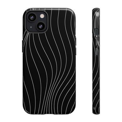 Black Wave Line Tough Phone Case