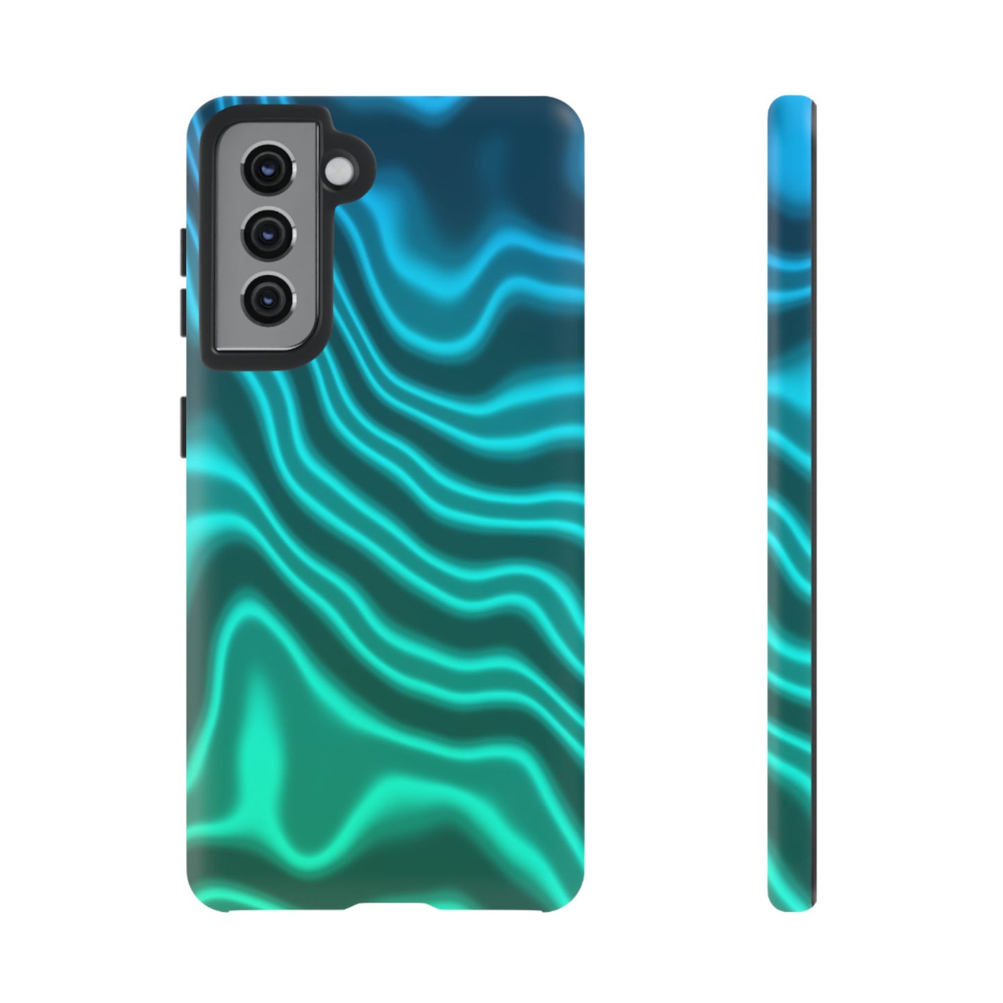 Teal Glow Wave Tough Phone Case