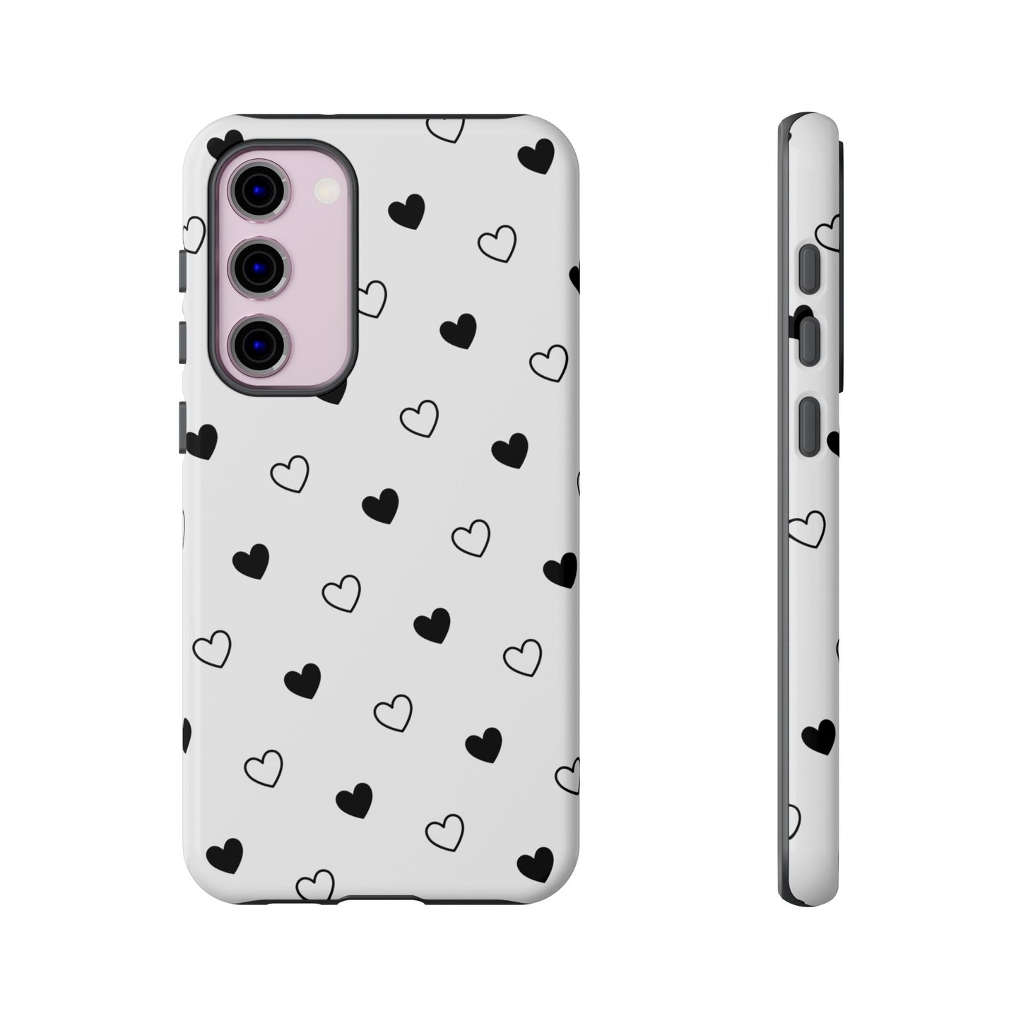 Black Hearts Minimal Tough Phone Case