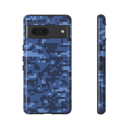 Navy Pixel Camo Tough Phone Case
