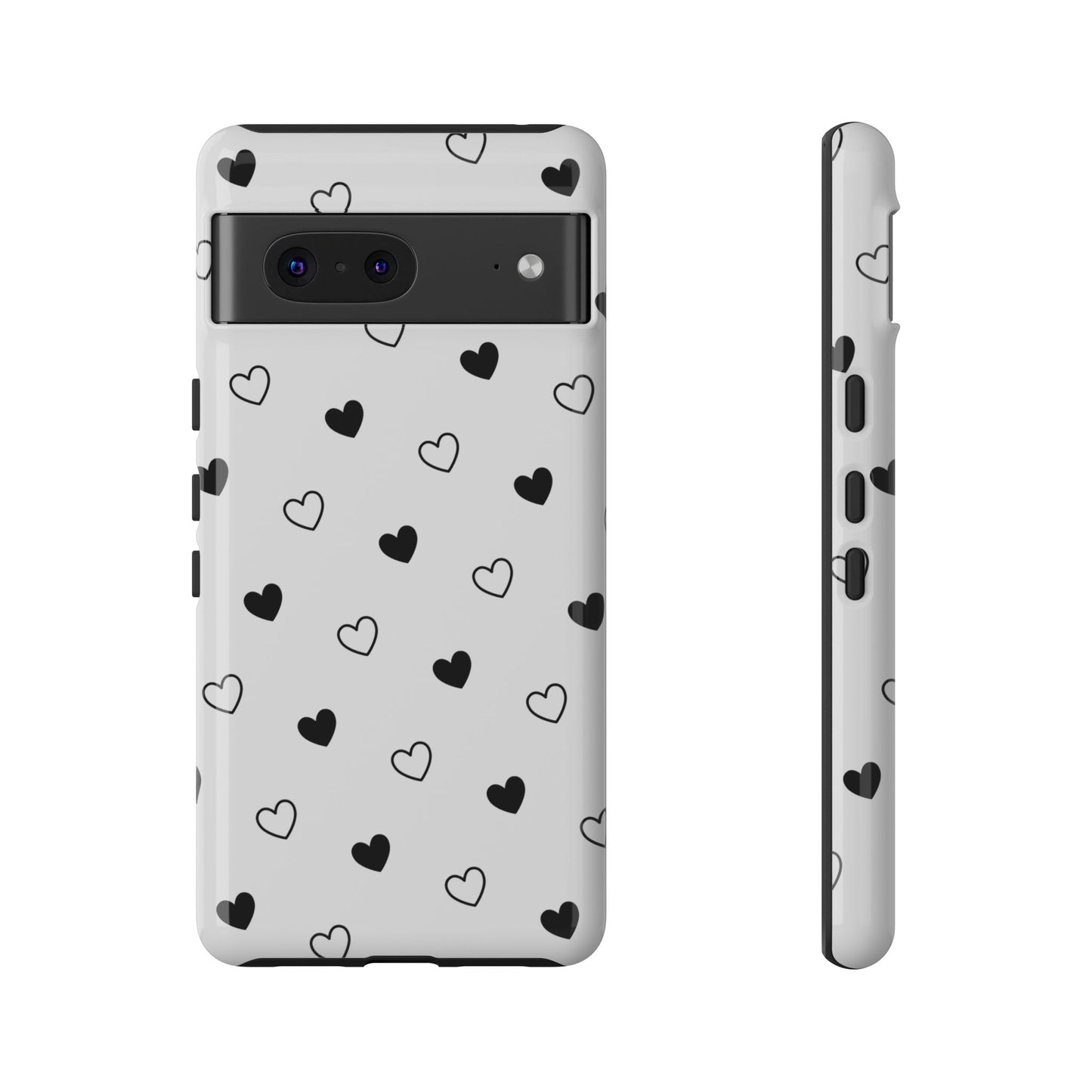 Black Hearts Minimal Tough Phone Case
