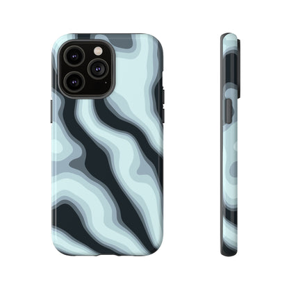 Blue Topographic Wave Tough Phone Case