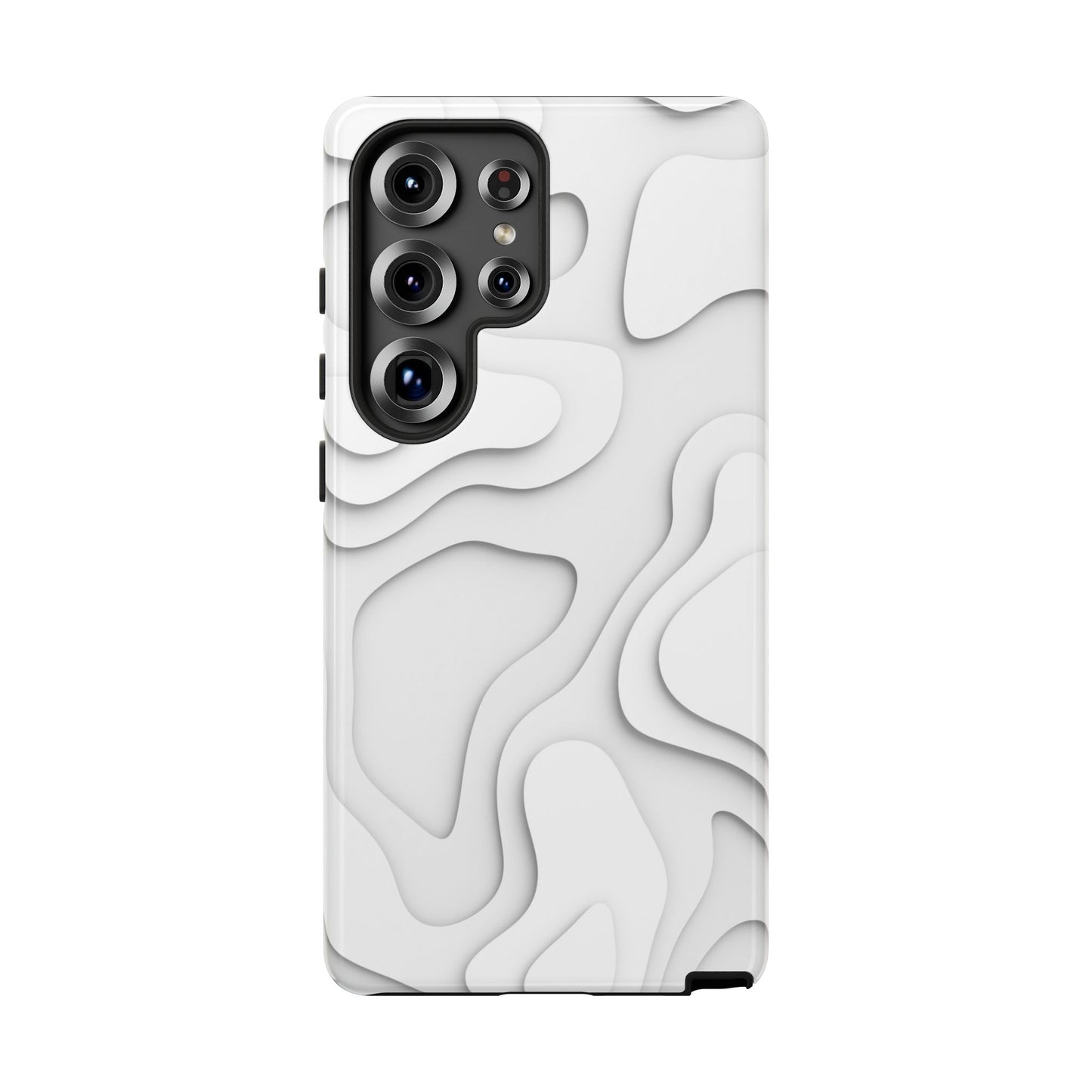 White 3D Topographic Wave Tough Phone Case
