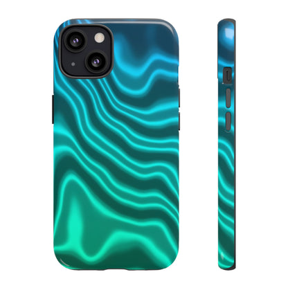 Teal Glow Wave Tough Phone Case