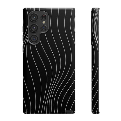 Black Wave Line Tough Phone Case