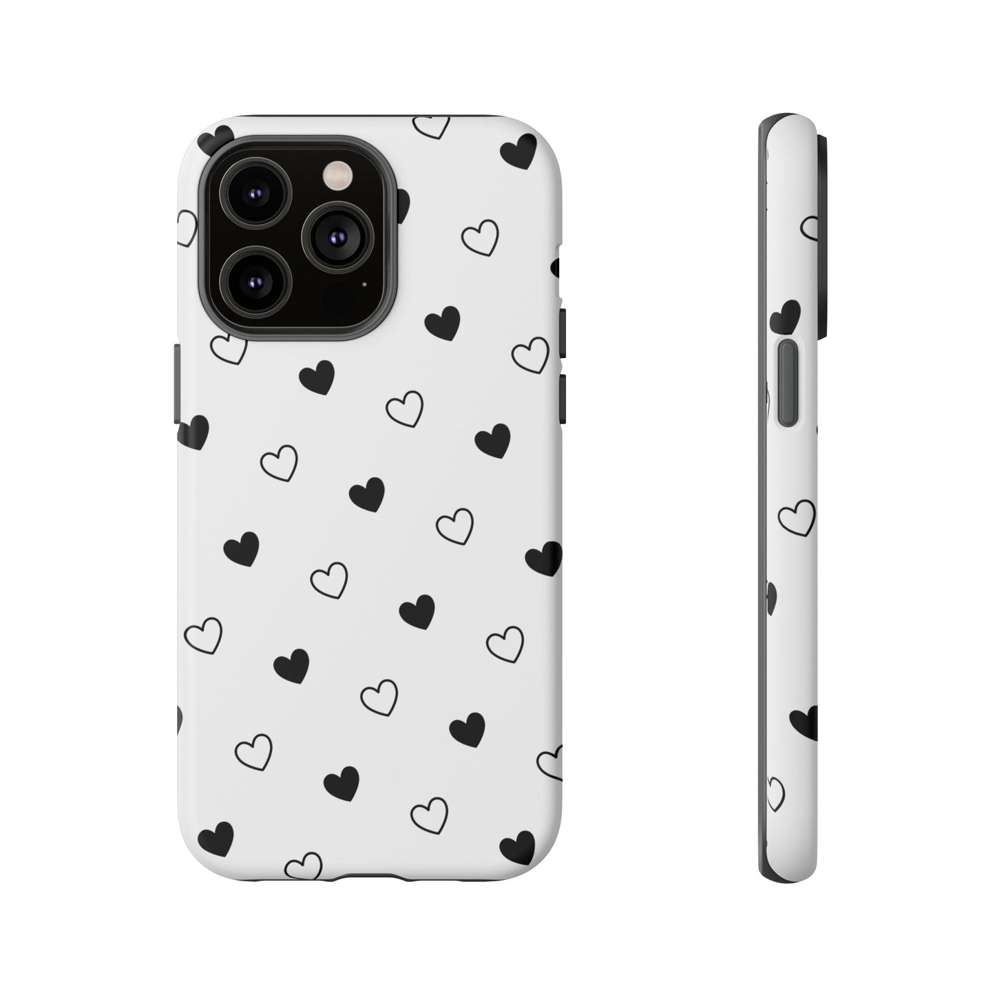 Black Hearts Minimal Tough Phone Case