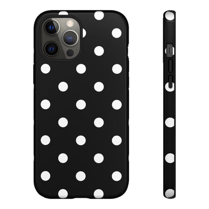 Black Polka Dot Tough Phone Case