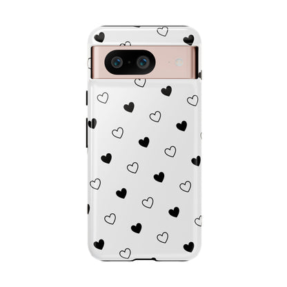 Black Hearts Minimal Tough Phone Case