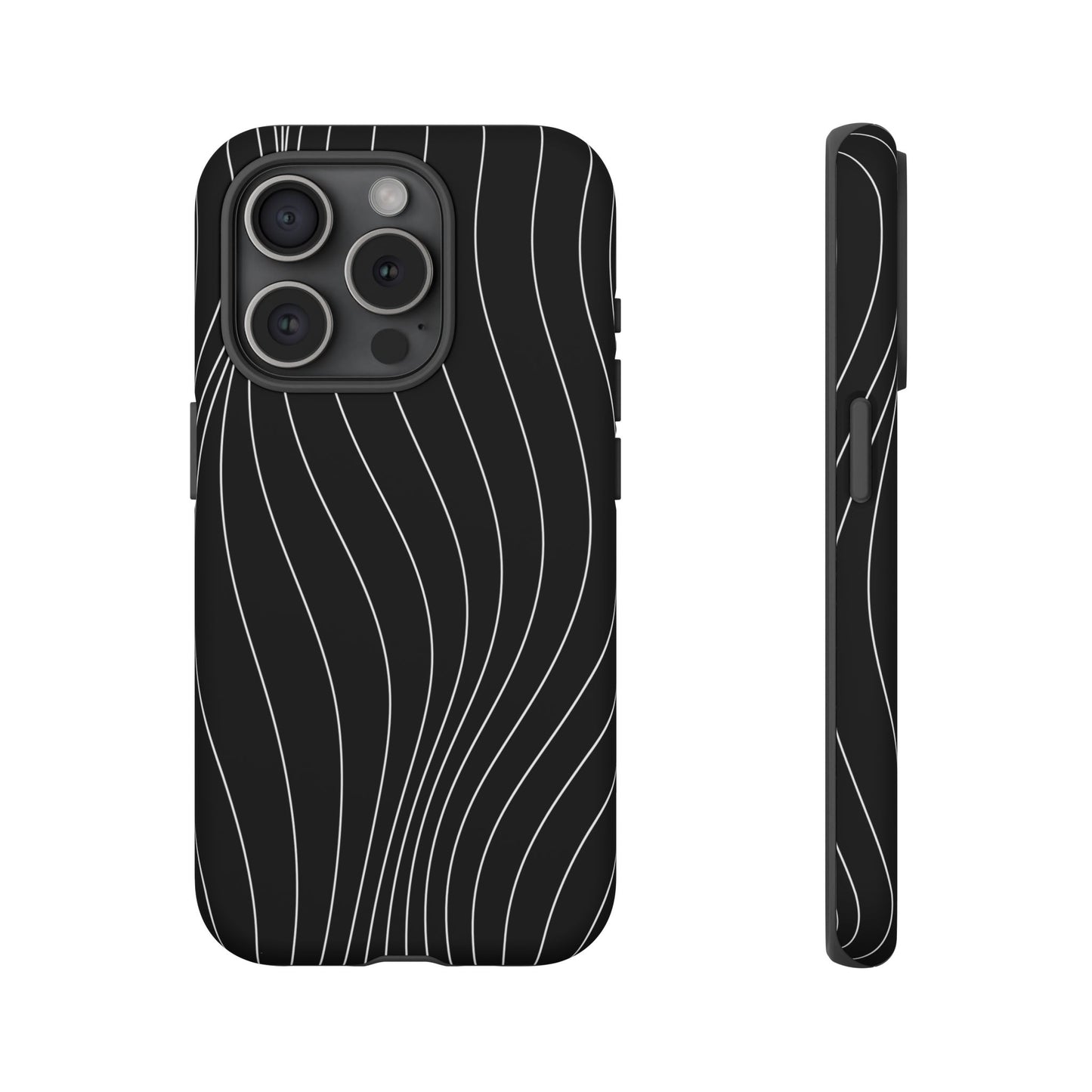 Black Wave Line Tough Phone Case