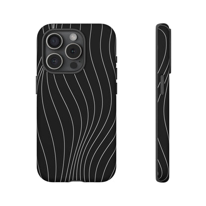 Black Wave Line Tough Phone Case