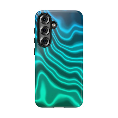 Teal Glow Wave Tough Phone Case