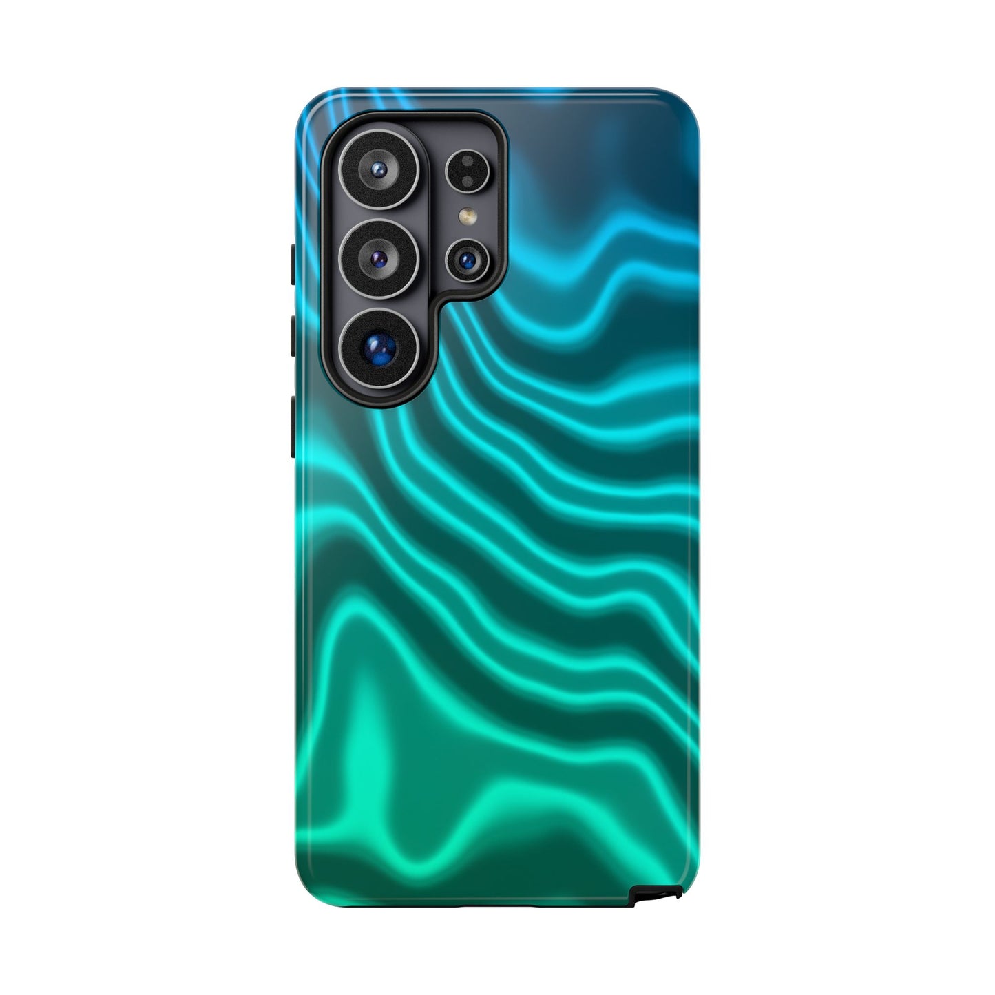 Teal Glow Wave Tough Phone Case