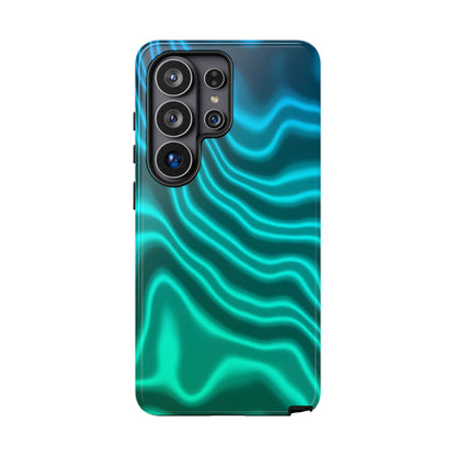 Teal Glow Wave Tough Phone Case