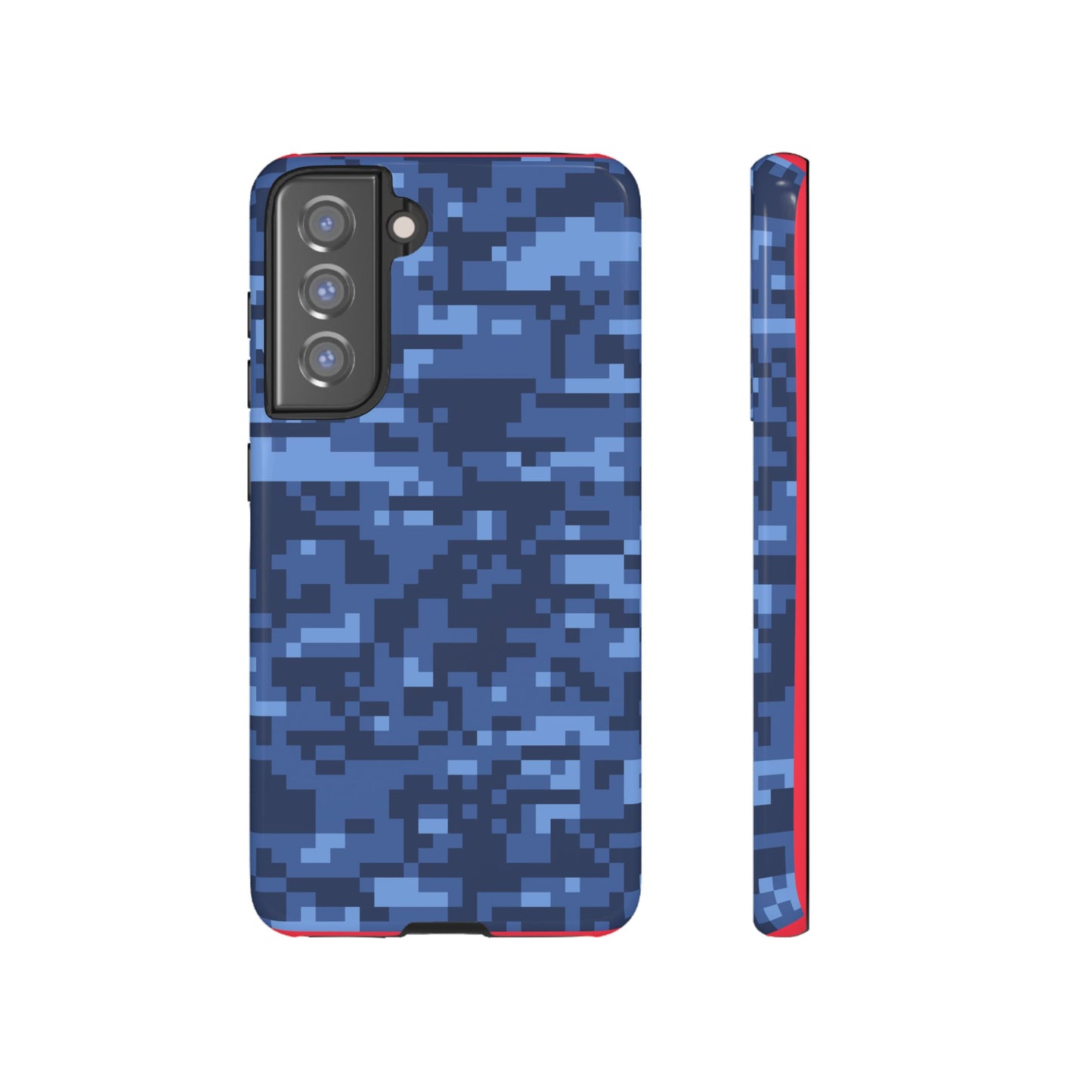 Navy Pixel Camo Tough Phone Case