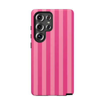 Pink Candy Stripe Tough Phone Case