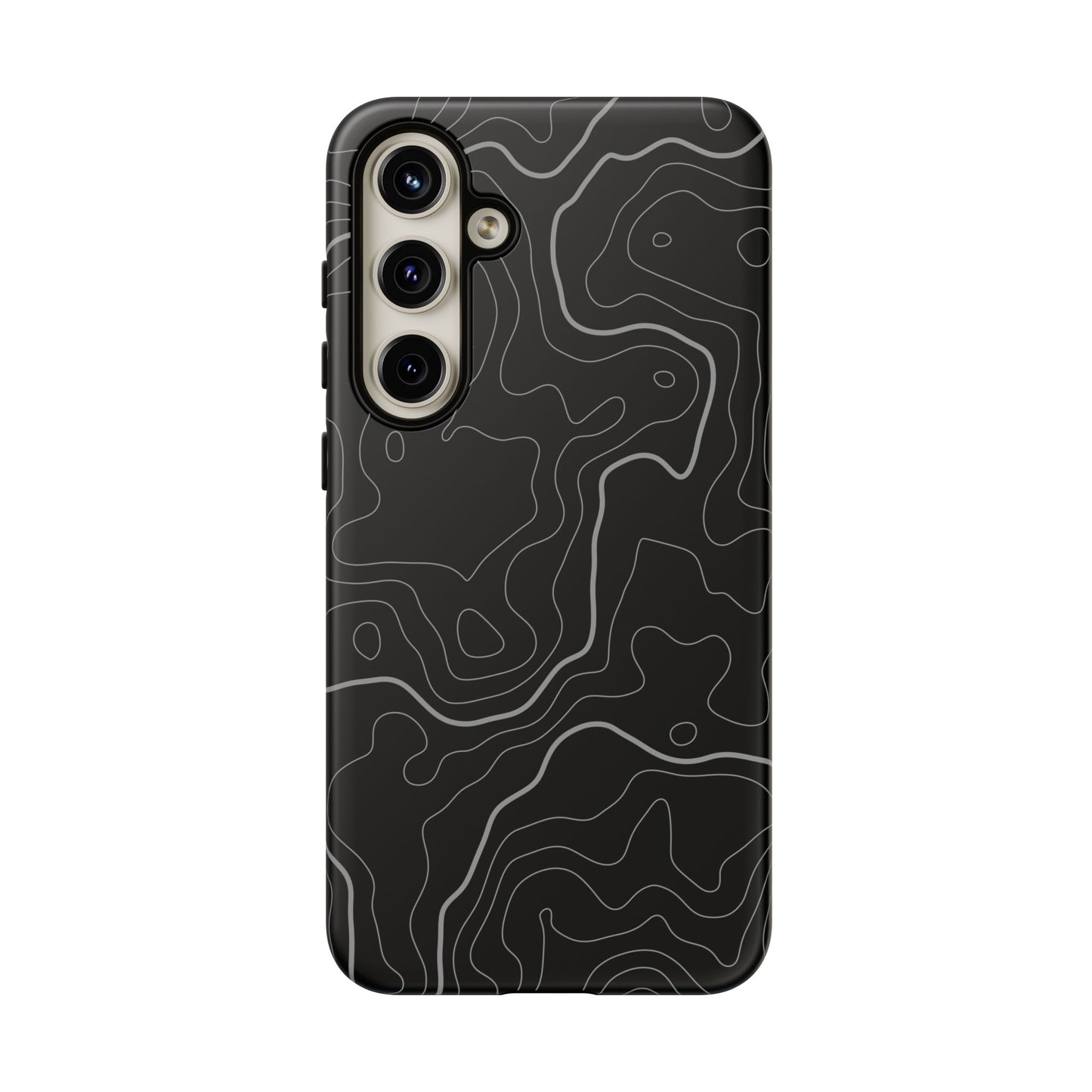 Black Topographic Tough Phone Case