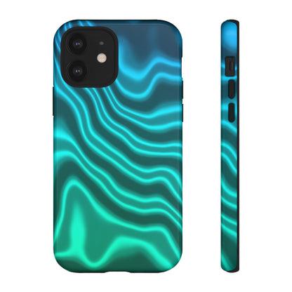 Teal Glow Wave Tough Phone Case