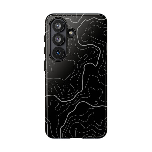 Black Topographic Tough Phone Case