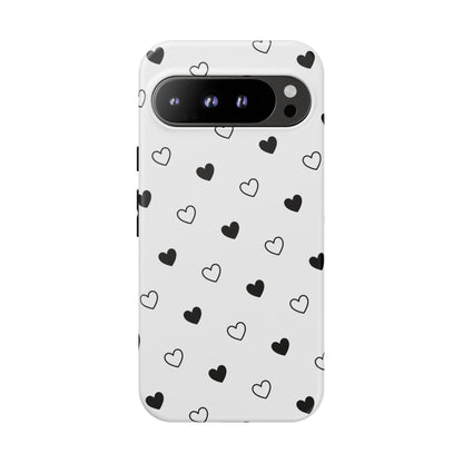 Black Hearts Minimal Tough Phone Case