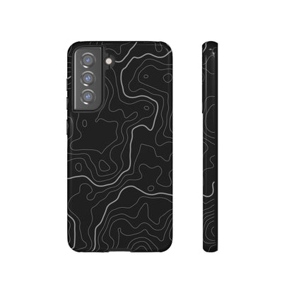Black Topographic Tough Phone Case