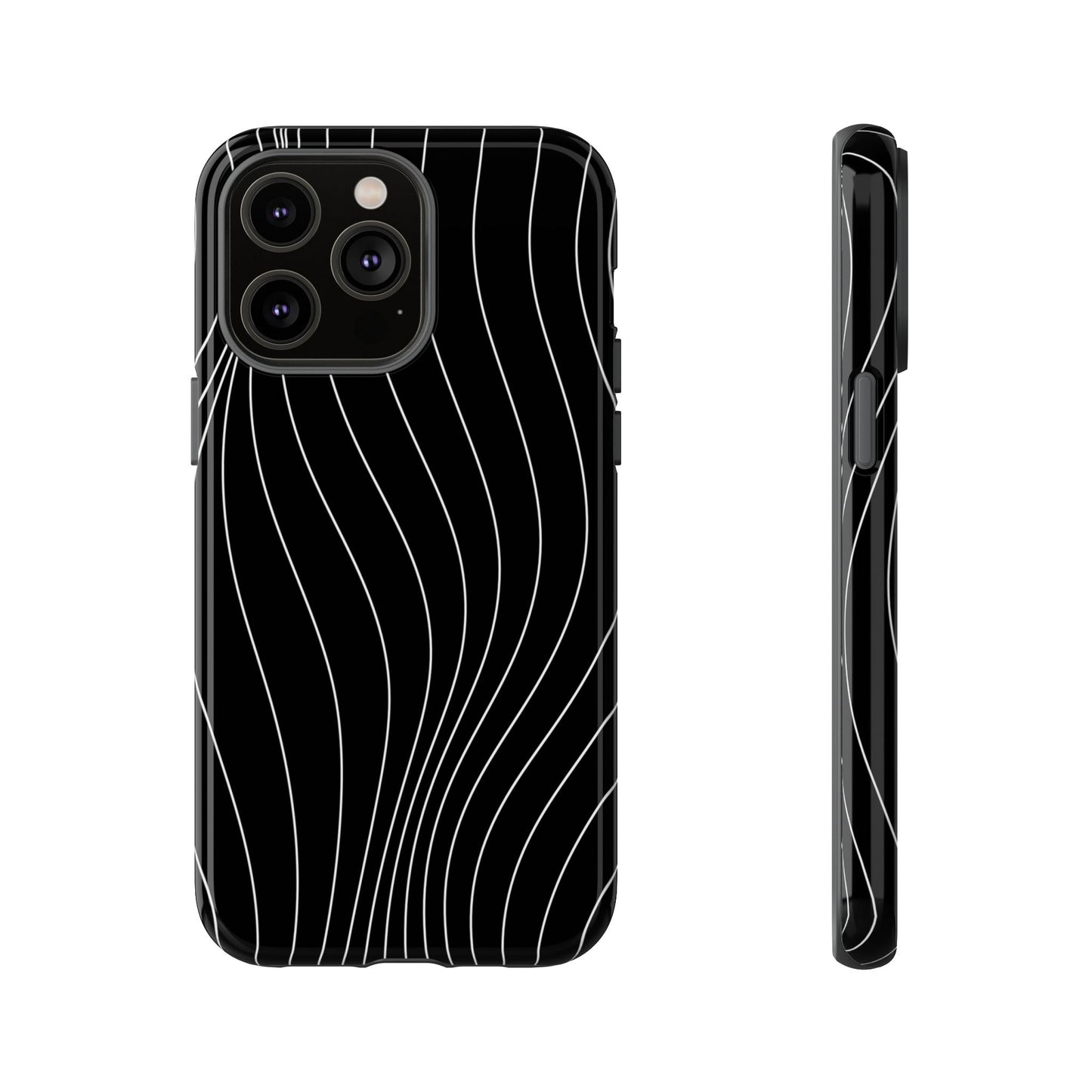Black Wave Line Tough Phone Case