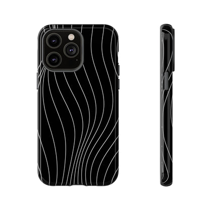Black Wave Line Tough Phone Case