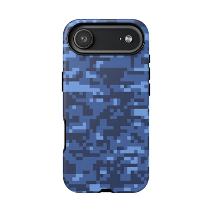 Navy Pixel Camo Tough Phone Case