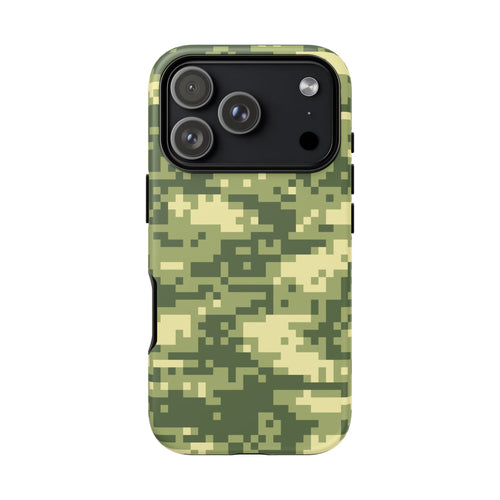 Olive Pixel Camo Tough Phone Case
